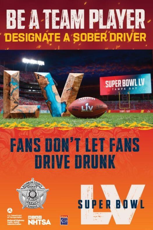 Superbowl LV photo within football field be a team player designate a sober driver