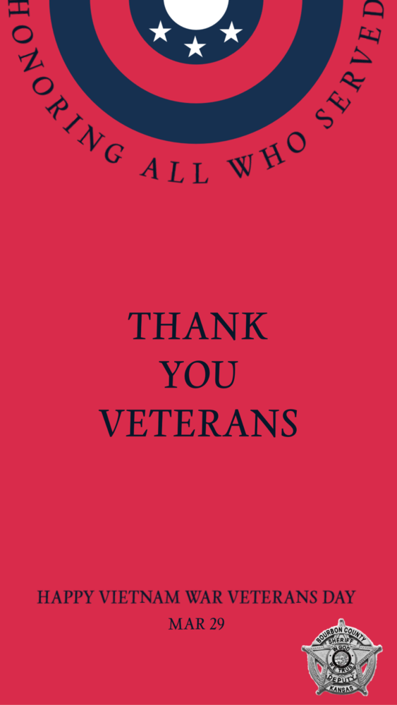 Red White and Blue background with Thank you Veterans Happy Vietnam Veterans Day Mar 29